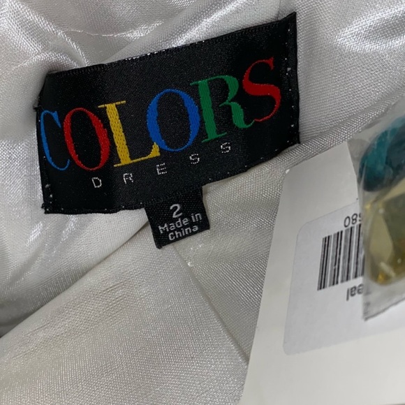 NWT Colors Crystals & Sequins Teal Mini Dress Size 2 - Picture 8 of 9